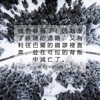 Picture 07 - 猶 大 書 1:11 CUVT - 他 們 有 禍 了 ！ 因 為 走 了 該 隱 - Bible Verse Picture