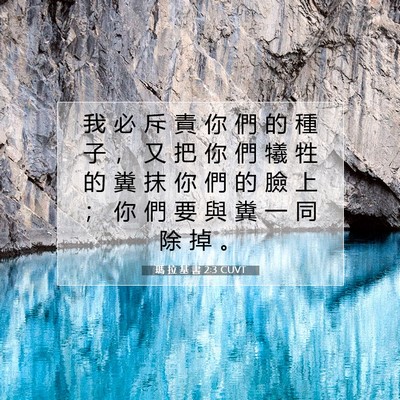 Picture 07 - 瑪 拉 基 書 2:3 CUVT - 我 必 斥 責 你 們 的 種 子 ， 又 把 - Bible Verse Picture