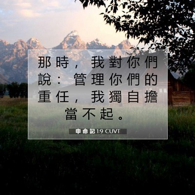 Picture 07 - 申 命 記 1:9 CUVT - 那 時 ， 我 對 你 們 說 ： 管 理 你 - Bible Verse Picture