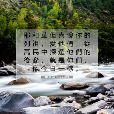 Picture 07 - 申 命 記 10:15 CUVT - 耶 和 華 但 喜 悅 你 的 列 祖 ， 愛 - Bible Verse Picture