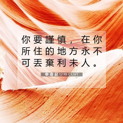 Picture 07 - 申 命 記 12:19 CUVT - 你 要 謹 慎 ， 在 你 所 住 的 地 方 - Bible Verse Picture