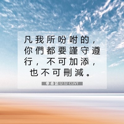 Picture 07 - 申 命 記 12:32 CUVT - 凡 我 所 吩 咐 的 ， 你 們 都 要 謹 - Bible Verse Picture