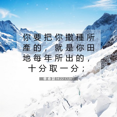 Picture 07 - 申 命 記 14:22 CUVT - 你 要 把 你 撒 種 所 產 的 ， 就 是 - Bible Verse Picture