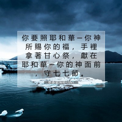 Picture 07 - 申 命 記 16:10 CUVT - 你 要 照 耶 和 華 ─ 你 神 所 賜 你 - Bible Verse Picture