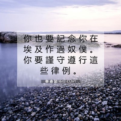 Picture 07 - 申 命 記 16:12 CUVT - 你 也 要 記 念 你 在 埃 及 作 過 奴 - Bible Verse Picture