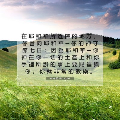 Picture 07 - 申 命 記 16:15 CUVT - 在 耶 和 華 所 選 擇 的 地 方 ， 你 - Bible Verse Picture