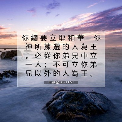 Picture 07 - 申 命 記 17:15 CUVT - 你 總 要 立 耶 和 華 ─ 你 神 所 揀 - Bible Verse Picture