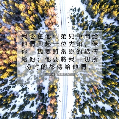 Picture 07 - 申 命 記 18:18 CUVT - 我 必 在 他 們 弟 兄 中 間 給 他 們 - Bible Verse Picture
