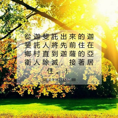 Picture 07 - 申 命 記 2:23 CUVT - 從 迦 斐 託 出 來 的 迦 斐 託 人 將 - Bible Verse Picture