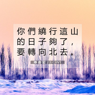 Picture 07 - 申 命 記 2:3 CUVT - 你 們 繞 行 這 山 的 日 子 夠 了 ， - Bible Verse Picture