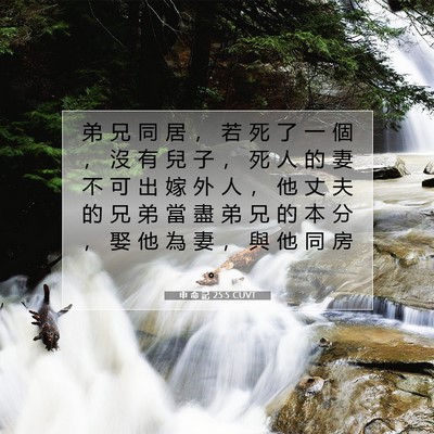 Picture 07 - 申 命 記 25:5 CUVT - 弟 兄 同 居 ， 若 死 了 一 個 ， 沒 - Bible Verse Picture