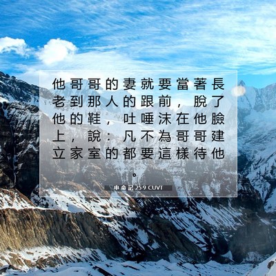 Picture 07 - 申 命 記 25:9 CUVT - 他 哥 哥 的 妻 就 要 當 著 長 老 到 - Bible Verse Picture
