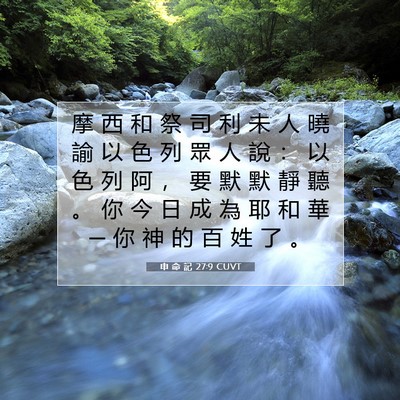 Picture 07 - 申 命 記 27:9 CUVT - 摩 西 和 祭 司 利 未 人 曉 諭 以 色 - Bible Verse Picture