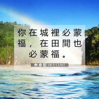 Picture 07 - 申 命 記 28:3 CUVT - 你 在 城 裡 必 蒙 福 ， 在 田 間 也 - Bible Verse Picture