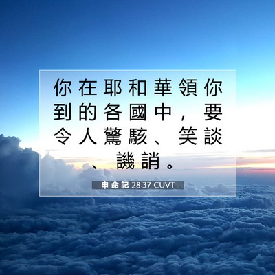 Picture 07 - 申 命 記 28:37 CUVT - 你 在 耶 和 華 領 你 到 的 各 國 中 - Bible Verse Picture