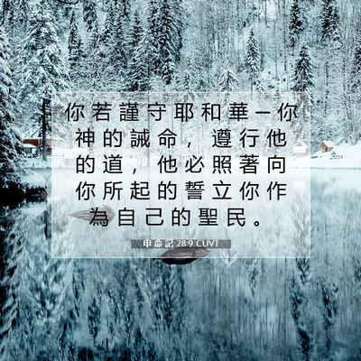 Picture 07 - 申 命 記 28:9 CUVT - 你 若 謹 守 耶 和 華 ─ 你 神 的 誡 - Bible Verse Picture