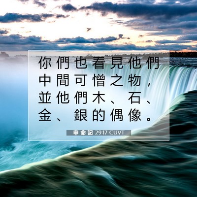 Picture 07 - 申 命 記 29:17 CUVT - 你 們 也 看 見 他 們 中 間 可 憎 之 - Bible Verse Picture