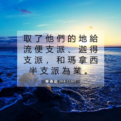 Picture 07 - 申 命 記 29:8 CUVT - 取 了 他 們 的 地 給 流 便 支 派 、 - Bible Verse Picture
