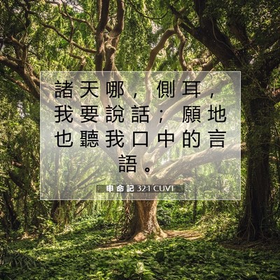Picture 07 - 申 命 記 32:1 CUVT - 諸 天 哪 ， 側 耳 ， 我 要 說 話 ； - Bible Verse Picture