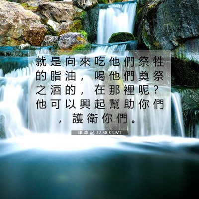 Picture 07 - 申 命 記 32:38 CUVT - 就 是 向 來 吃 他 們 祭 牲 的 脂 油 - Bible Verse Picture