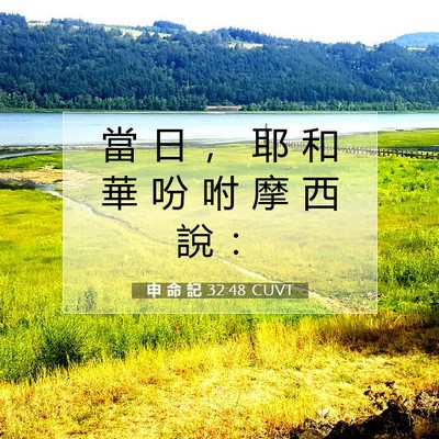 Picture 07 - 申 命 記 32:48 CUVT - 當 日 ， 耶 和 華 吩 咐 摩 西 說 - Bible Verse Picture