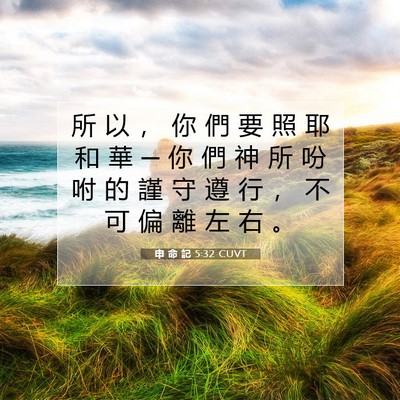 Picture 07 - 申 命 記 5:32 CUVT - 所 以 ， 你 們 要 照 耶 和 華 ─ 你 - Bible Verse Picture