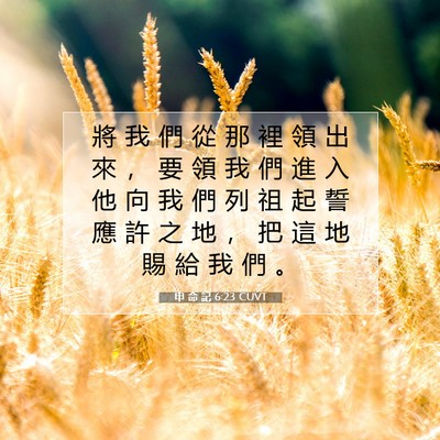 Picture 07 - 申 命 記 6:23 CUVT - 將 我 們 從 那 裡 領 出 來 ， 要 領 - Bible Verse Picture