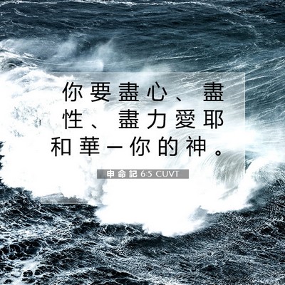 Picture 07 - 申 命 記 6:5 CUVT - 你 要 盡 心 、 盡 性 、 盡 力 愛 耶 - Bible Verse Picture