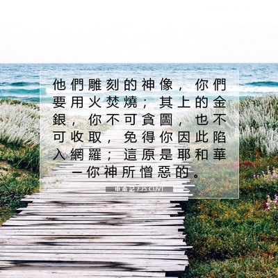Picture 07 - 申 命 記 7:25 CUVT - 他 們 雕 刻 的 神 像 ， 你 們 要 用 - Bible Verse Picture