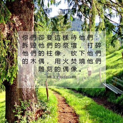 Picture 07 - 申 命 記 7:5 CUVT - 你 們 卻 要 這 樣 待 他 們 ： 拆 毀 - Bible Verse Picture