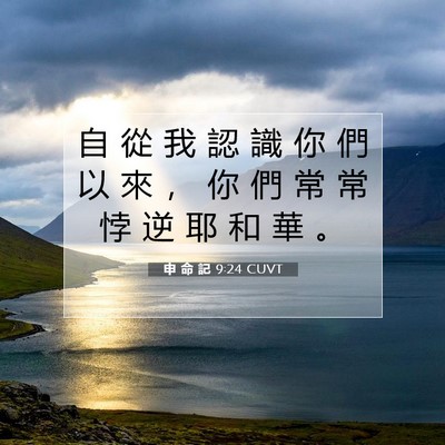 Picture 07 - 申 命 記 9:24 CUVT - 自 從 我 認 識 你 們 以 來 ， 你 們 - Bible Verse Picture