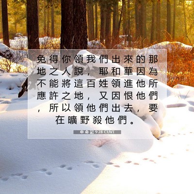 Picture 07 - 申 命 記 9:28 CUVT - 免 得 你 領 我 們 出 來 的 那 地 之 - Bible Verse Picture