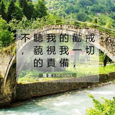 Picture 07 - 箴 言 1:30 CUVT - 不 聽 我 的 勸 戒 ， 藐 視 我 一 切 - Bible Verse Picture