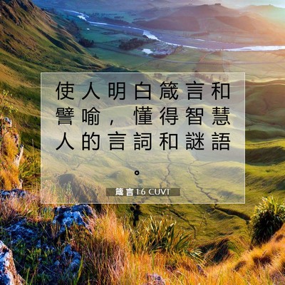 Picture 07 - 箴 言 1:6 CUVT - 使 人 明 白 箴 言 和 譬 喻 ， 懂 得 - Bible Verse Picture