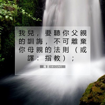 Picture 07 - 箴 言 1:8 CUVT - 我 兒 ， 要 聽 你 父 親 的 訓 誨 ， - Bible Verse Picture