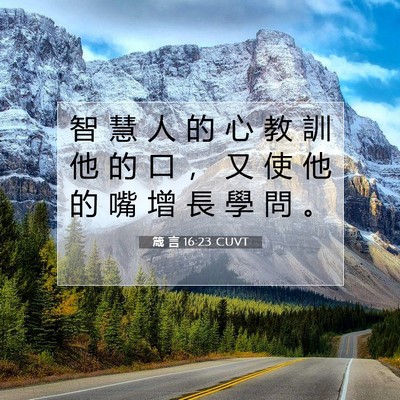Picture 07 - 箴 言 16:23 CUVT - 智 慧 人 的 心 教 訓 他 的 口 ， 又 - Bible Verse Picture