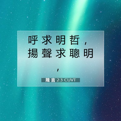 Picture 07 - 箴 言 2:3 CUVT - 呼 求 明 哲 ， 揚 聲 求 聰 明 - Bible Verse Picture