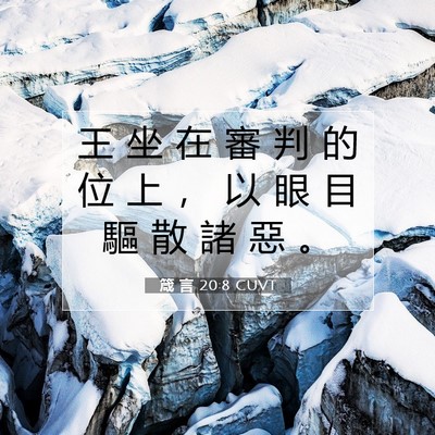 Picture 07 - 箴 言 20:8 CUVT - 王 坐 在 審 判 的 位 上 ， 以 眼 目 - Bible Verse Picture