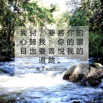 Picture 07 - 箴 言 23:26 CUVT - 我 兒 ， 要 將 你 的 心 歸 我 ； 你 - Bible Verse Picture