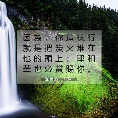 Picture 07 - 箴 言 25:22 CUVT - 因 為 ， 你 這 樣 行 就 是 把 炭 火 - Bible Verse Picture