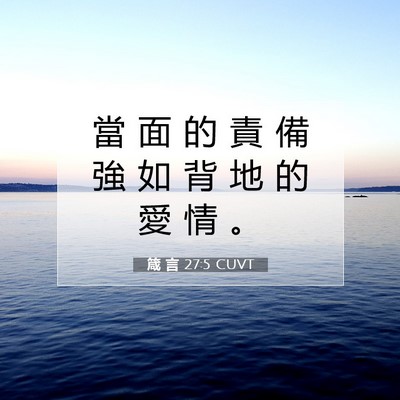 Picture 07 - 箴 言 27:5 CUVT - 當 面 的 責 備 強 如 背 地 的 愛 情 - Bible Verse Picture