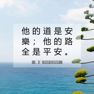 Picture 07 - 箴 言 3:17 CUVT - 他 的 道 是 安 樂 ； 他 的 路 全 是 - Bible Verse Picture