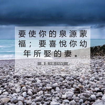 Picture 07 - 箴 言 5:18 CUVT - 要 使 你 的 泉 源 蒙 福 ； 要 喜 悅 - Bible Verse Picture
