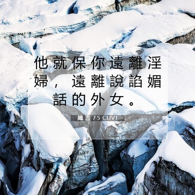 Picture 07 - 箴 言 7:5 CUVT - 他 就 保 你 遠 離 淫 婦 ， 遠 離 說 - Bible Verse Picture