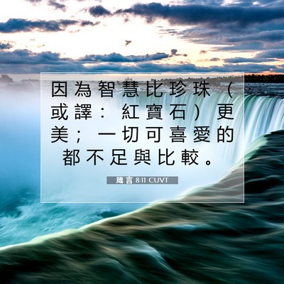 Picture 07 - 箴 言 8:11 CUVT - 因 為 智 慧 比 珍 珠 （ 或 譯 ： 紅 - Bible Verse Picture