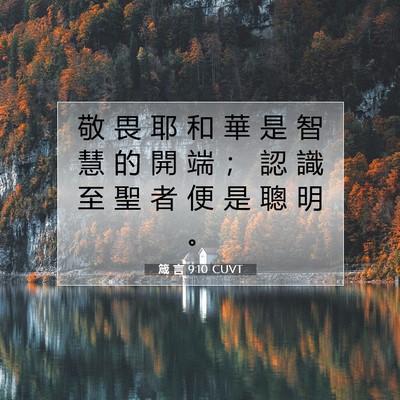 Picture 07 - 箴 言 9:10 CUVT - 敬 畏 耶 和 華 是 智 慧 的 開 端 ； - Bible Verse Picture
