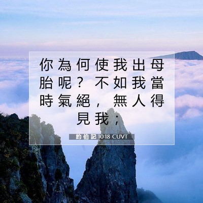Picture 07 - 約 伯 記 10:18 CUVT - 你 為 何 使 我 出 母 胎 呢 ？ 不 如 - Bible Verse Picture