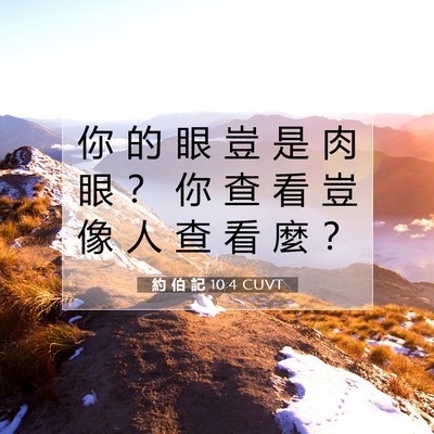 Picture 07 - 約 伯 記 10:4 CUVT - 你 的 眼 豈 是 肉 眼 ？ 你 查 看 豈 - Bible Verse Picture