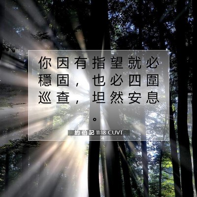 Picture 07 - 約 伯 記 11:18 CUVT - 你 因 有 指 望 就 必 穩 固 ， 也 必 - Bible Verse Picture