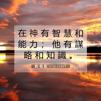 Picture 07 - 約 伯 記 12:13 CUVT - 在 神 有 智 慧 和 能 力 ； 他 有 謀 - Bible Verse Picture